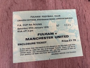 1979 4th ROUND FA CUP TICKET STUB FULHAM V MANCHESTER UNITED MAN UTD for sale on Ebay