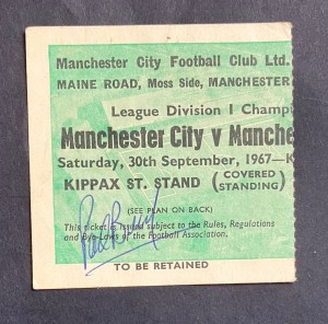 Manchester City v Man'cr United  - 1967/68 - Div 1 Match Ticket - 58 years old for sale on Ebay