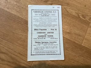 Chesham United v Harrow Town Athenian League 30th March 1965. for sale on Ebay