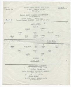 1961/62 Western League Challenge Cup - BRISTOL ROVERS v. BRISTOL CITY (s/sheet) for sale on Ebay