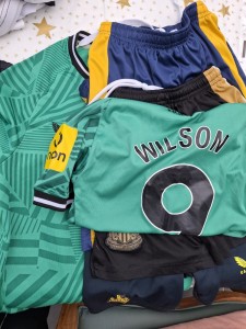 Mega Bundle of Kids Newcastle United Tops & Shorts 75 items plus 2 adult.  for sale on Ebay