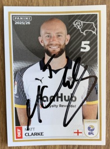 SIGNED EFL 25/26  STICKER - MATT CLARKE - DERBY COUNTY for sale on Ebay