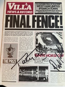 WEST HAM 75’ Fa Cup Semi Programme *SIGNED* By TOMMY TAYLOR & PATSY HOLLAND for sale on Ebay