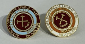 2 X WEST HAM UNITED Football Club FC Badge 2023 EUROPA CUP FINAL ENAMEL UTD WHU for sale on Ebay