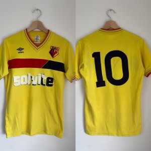 Original Watford 1987 Home Football Shirt w/ 10 MATCHWORN/ISSUE MEDIUM UMBRO for sale on Ebay