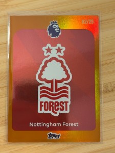 Nottingham Forest /25 Orange Refractor Club Crest 2025 Topps Premier League for sale on Ebay