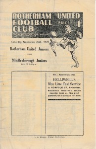Rotherham United v Middlesbrough (unspecified competition?) 1949/1950 for sale on Ebay