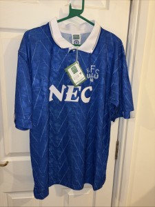 Score Draw Everton 1990 Retro Football Shirt Large for sale on Ebay