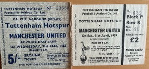 TWO TICKETS…TOTTENHAM SPURS v MANCHESTER UNITED FA CUP Replay 1968 plus one othe for sale on Ebay