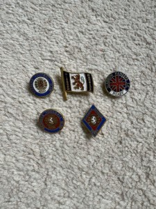 Glasgow Rangers Pin Badges 80s X5 for sale on Ebay