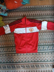 VINTAGE MANCHESTER UNITED TRACKSUIT TOP KIDS for sale on Ebay
