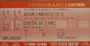 Wrexham.  Manchester United Unused Ticket 01-02 for sale on Ebay