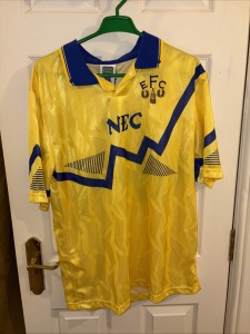 Score Draw Everton 1990 Away Football Shirt Large Retro for sale on Ebay