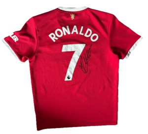 CRISTIANO RONALDO Rare Hand Signed Authentic Man Utd 2021/22 Home Shirt COA for sale on Ebay