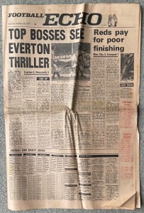 Football Echo - Everton 4 Newcastle 4, Man City 3 Liverpool 1 - Oct 29th 1977 for sale on Ebay