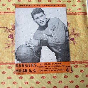 Rangers v A.C.Milan European Cup 1st Rd 1st Leg 1957/8 for sale on Ebay