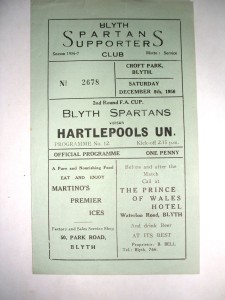 BLYTH SPARTANS V HARTLEPOOLS UTD ( FAC R2) 08-12-1956 for sale on Ebay