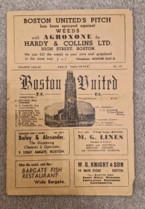 1949-50 Boston United v Stamford Programme for sale on Ebay