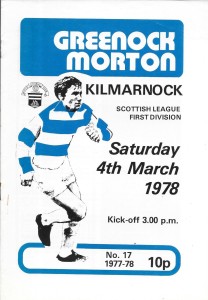 MORTON   v.   KILMARNOCK.    Scottish League Division One.   1977/78 for sale on Ebay