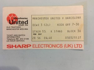 Man United V Barcelona ECWCUO 1984 ticket for sale on Ebay