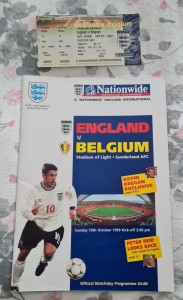 England V Belgium 1999. Programme & Ticket for sale on Ebay