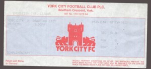 York City v Bradford City 1993-1994 Division Two Ticket 29/01/1994 for sale on Ebay