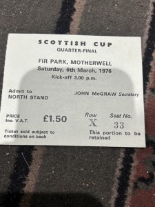 TICKET MOTHERWELL v HIBERNIAN 6th March 1976 SCOTTISH CUP for sale on Ebay