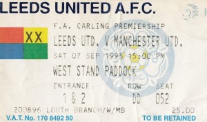 LEEDS UNITED V MANCHESTER UNITED 7/9/1997 PL  USED TICKET for sale on Ebay