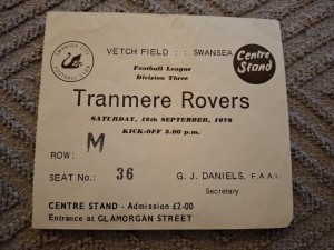 Swansea City v Tranmere Rovers TICKET.  16/9/1978 for sale on Ebay
