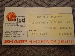Manchester United v Liverpool TICKET.  1970s? for sale on Ebay