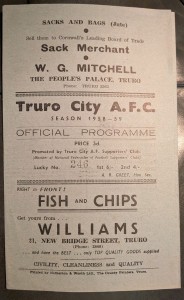 Truro City v St Columb Football Programme 06/12/1958 Cornwall Senior Cup 1st Rnd for sale on Ebay
