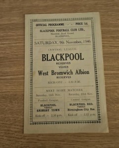 Blackpool Reserves V West Brom Reserves 1946 for sale on Ebay