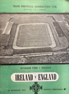 Northern Ireland v England at Windsor Park 1952/53 for sale on Ebay