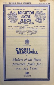 Brighton v Queens Park Rangers Div 3 (S) 1954/55 for sale on Ebay
