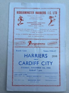 1956-57 Kidderminster Harriers v Cardiff City - Benefit Game - 06/11 for sale on Ebay