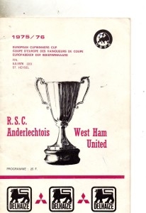 WEST HAM UNITED V ANDERLECHT CUP WINNERS CUP FINAL 5/5/1976 for sale on Ebay