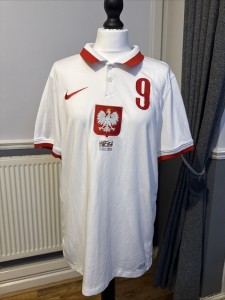 Nike Poland home football shirt 20/22 #lewandowski Size L for sale on Ebay