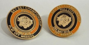2 x HULL CITY Football Club FC Badge 2015-2016 PLAY OFF FINAL PROMOTION PINS for sale on Ebay