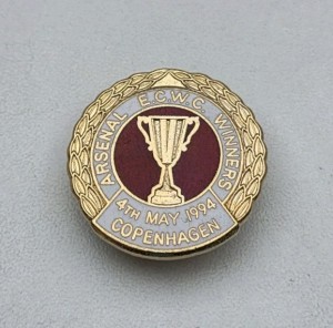 RARE ARSENAL 1994 ECWC WINNERS VINTAGE PIN BADGE for sale on Ebay