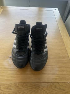 adidas Kaiser 5 Black Leather Football Boots Size 9 for sale on Ebay