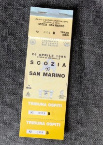 San Marino v Scotland 1995 book of unused tickets UEFA Euro qualifier football for sale on Ebay