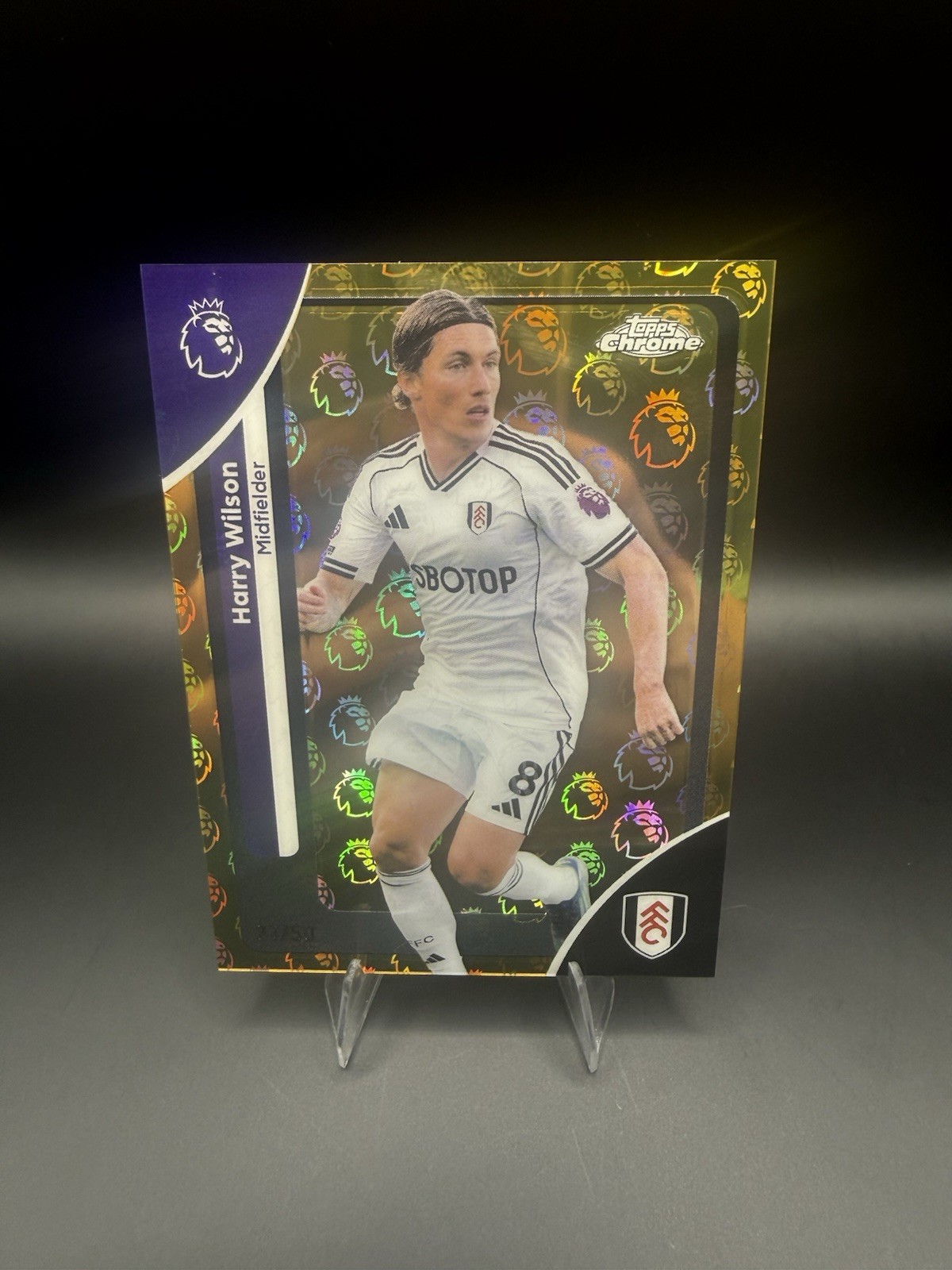 Topps Chrome Premier League Logo Fractor 2026 Harry Wilson 27/50 FULHAM FC for sale on Ebay