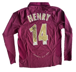 THIERRY HENRY Hand Signed “Highbury 1913-2006” Retro Arsenal Football Shirt COA for sale on Ebay
