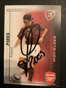 Signed Robert Pires Arsenal Football Shoot Out Card for sale on Ebay