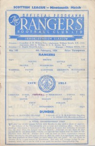 RANGERS V DUNDEE 6/2/1954 SD1 for sale on Ebay