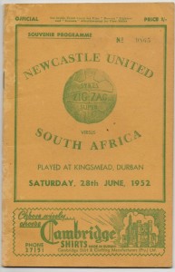 Newcastle United v South Africa at Durban Match Programme 1952 for sale on Ebay
