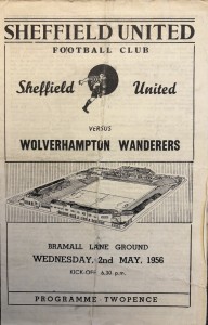 Sheffield United v Wolverhampton Wanderers Div 1 1955/56 (rearranged fixture) for sale on Ebay