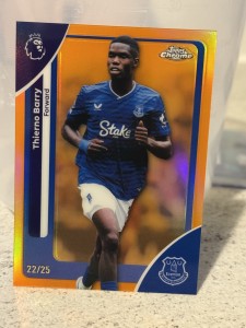 Topps Chrome Premier League 2026 Thierno Barry /25 Everton Orange for sale on Ebay