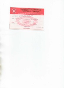 TICKET MANCHESTER UTD V NOTTINGHAM FOREST 1991/2 for sale on Ebay