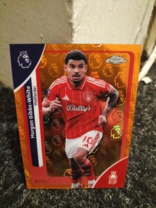 Morgan Gibbs White /25 Topps Chrome Logofractor  2026 Nottingham Forest for sale on Ebay